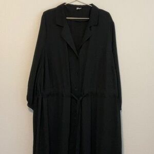 ASOS Button Down Long Sleeve Dress Black Size 24